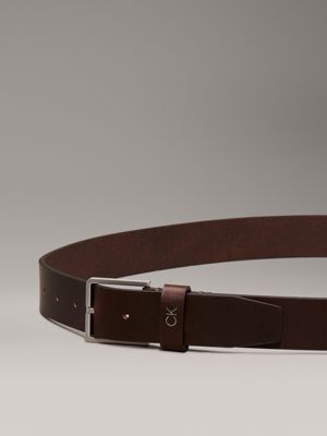 dark brown leather belt for men calvin klein