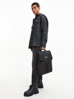 BLACK Mochila cuadrada reciclada de hombre CALVIN KLEIN JEANS
