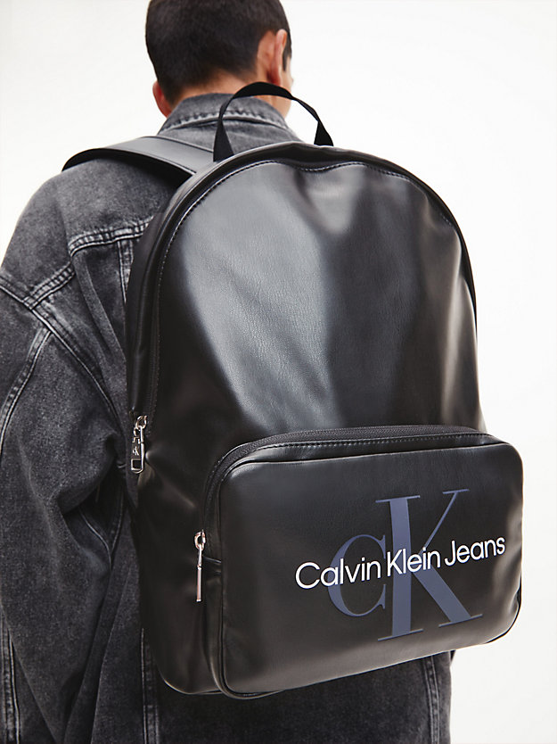 BLACK Round Backpack for men CALVIN KLEIN JEANS
