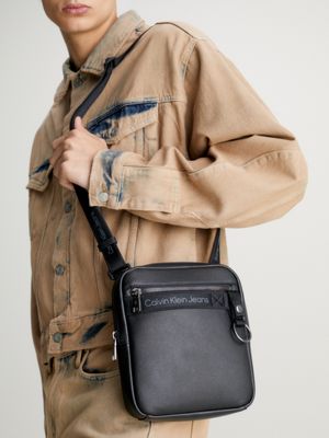 Calvin klein leather crossbody on sale bag