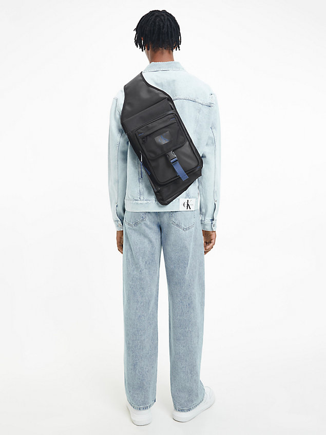 black recycled skateboard crossbody bag for men calvin klein jeans