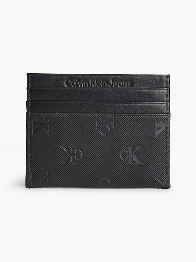 Mono Allover Leather Cardholder undefined men Calvin Klein
