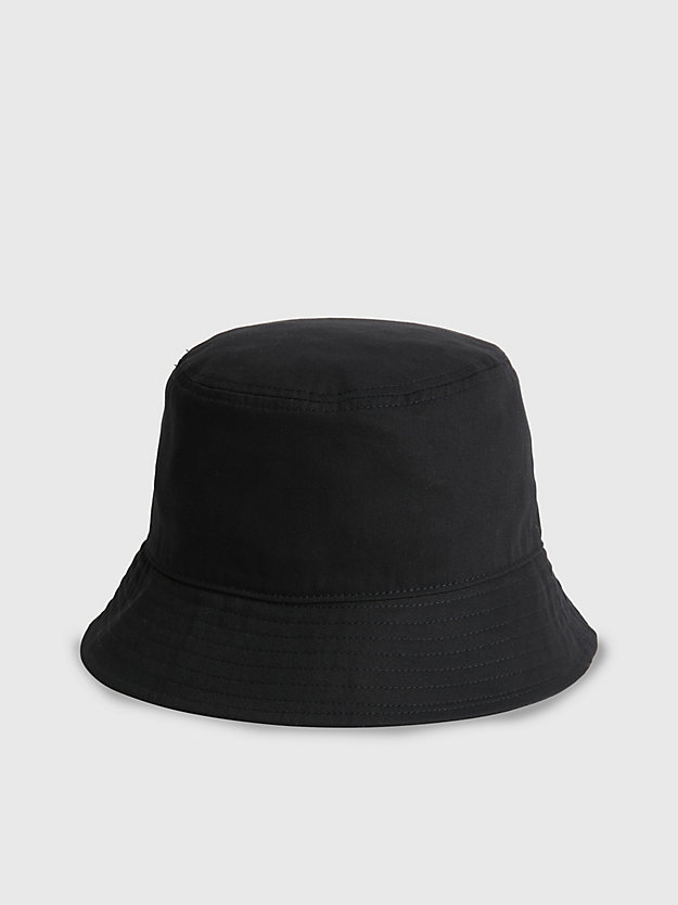 BLACK Organic Cotton Bucket Hat for men CALVIN KLEIN JEANS
