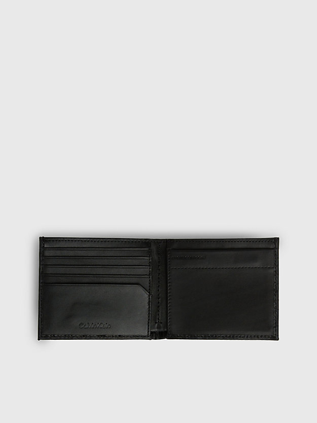 cartera con compartimento para billetes y monedero reciclada industrial mono black de hombre calvin klein