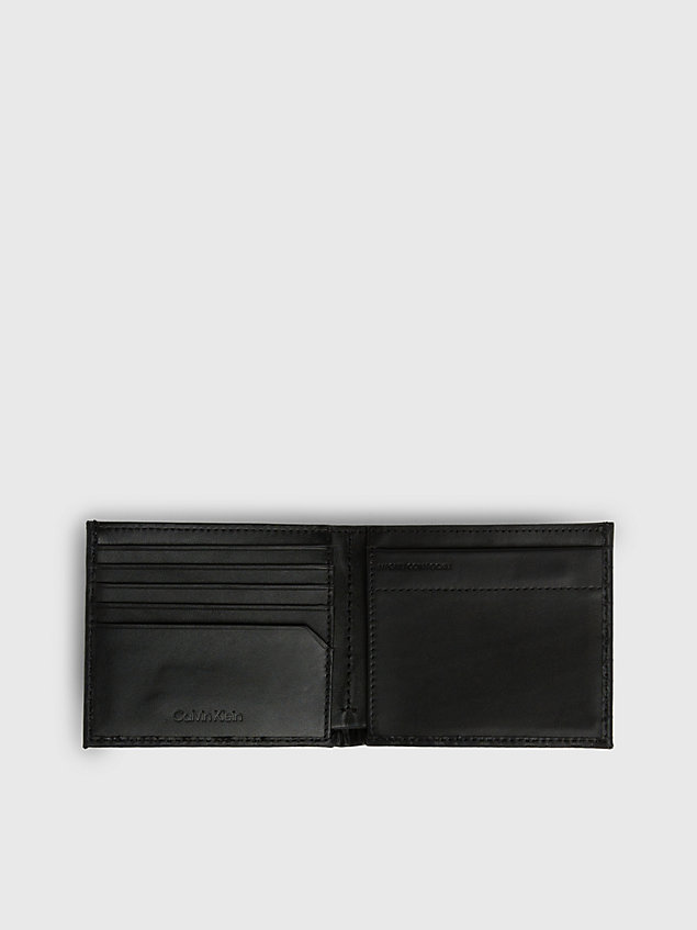 cartera con compartimento para billetes y monedero reciclada black de hombre calvin klein