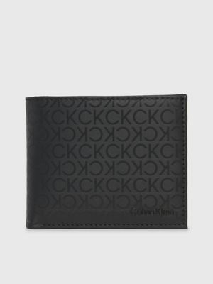 CALVIN KLEIN JEANS - Men's leather wallet with all-over monogram -  K50K511114BDS - Black