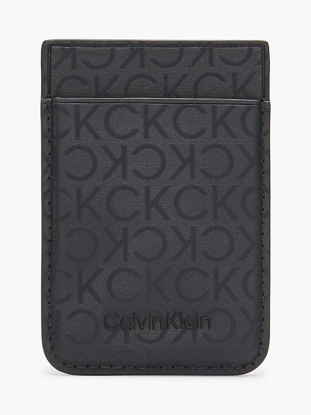 Black Tonal Mono Recycled Stick On Cardholder undefined men Calvin Klein