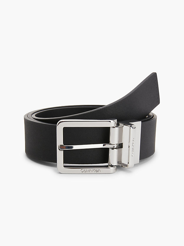 CK BLACK 2 Buckle Leather Belt Gift Set for men CALVIN KLEIN