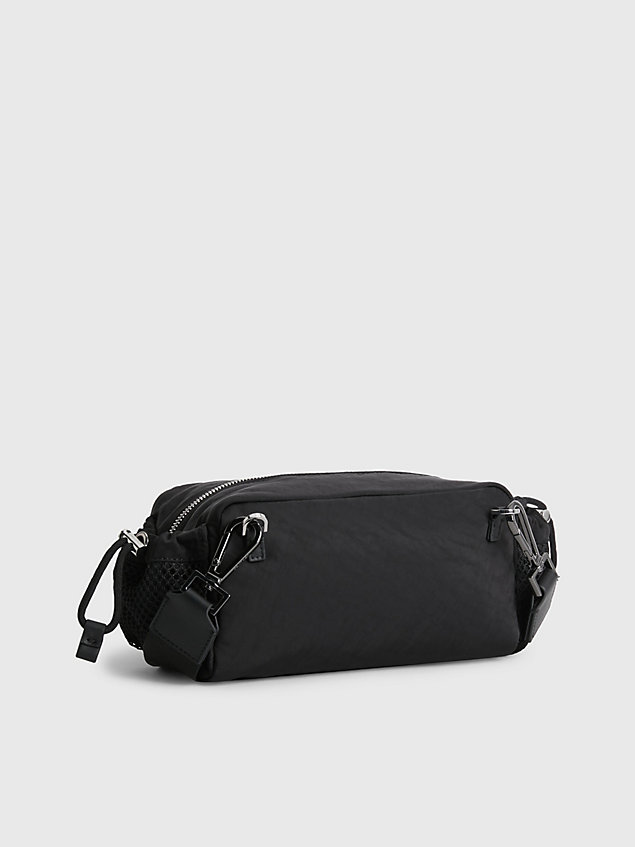 black recycled nylon convertible crossbody bag for men calvin klein