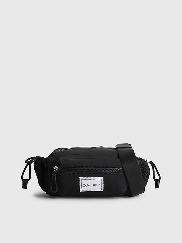 black recycled nylon convertible crossbody bag for men calvin klein