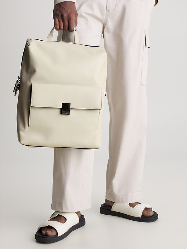 STONY BEIGE Recycled Square Backpack for men CALVIN KLEIN