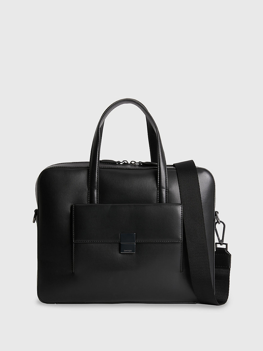 CK BLACK Faux Leather Laptop Bag undefined men Calvin Klein