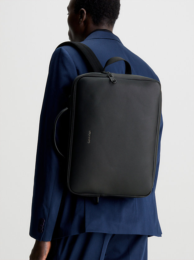 CK BLACK Recycled Convertible Laptop Bag for men CALVIN KLEIN
