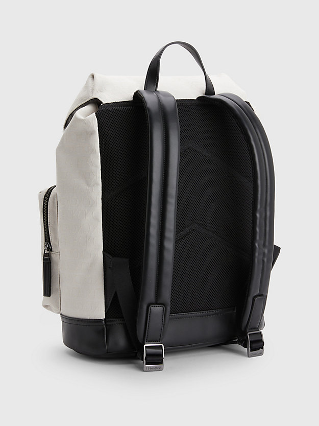 stony beige mono jacquard recycled logo jacquard backpack for men calvin klein