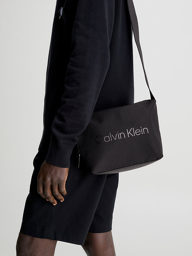 CK BLACK Recycled Crossbody Bag for men CALVIN KLEIN