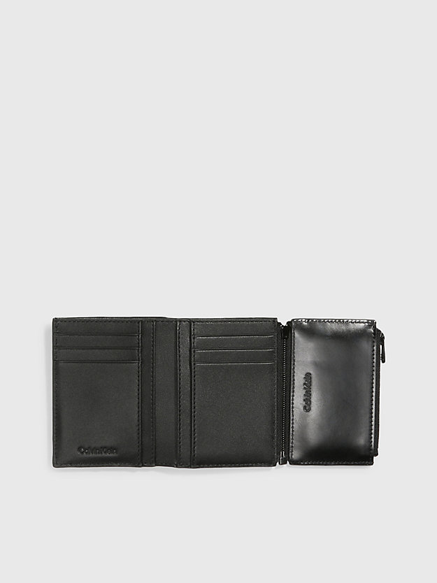 CK BLACK Leather RFID Wallet with Coin Pouch for men CALVIN KLEIN