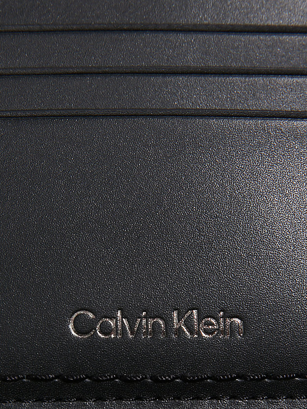 CK BLACK Tarjetero de piel de hombre CALVIN KLEIN