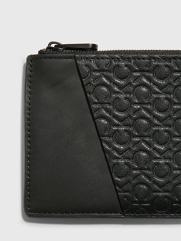 BLACK/TONAL MONO Leather Phone Wallet for men CALVIN KLEIN