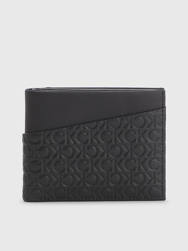 Black Tonal Mono Leather Rfid Billfold Wallet undefined men Calvin Klein