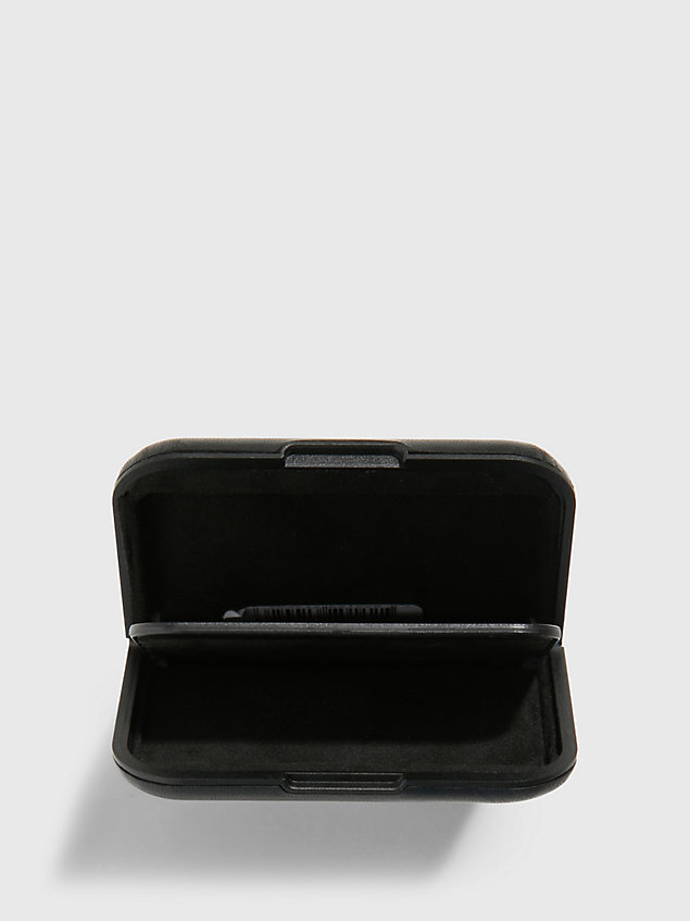 black leather card case for men calvin klein