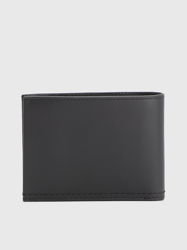 CK BLACK Leather RFID Billfold Wallet for men CALVIN KLEIN
