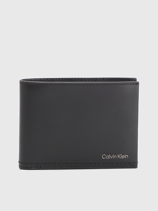 CK BLACK Leather RFID Billfold Wallet for men CALVIN KLEIN