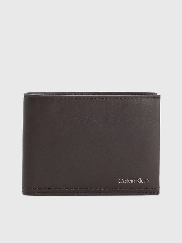 Dark Brown Leather Rfid Billfold Wallet undefined men Calvin Klein