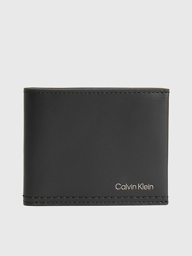 CK BLACK Portefeuille fin en cuir anti-RFID for hommes CALVIN KLEIN