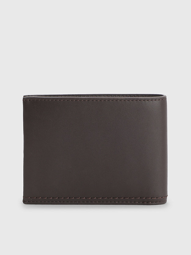 DARK BROWN Leather RFID Billfold Wallet for men CALVIN KLEIN