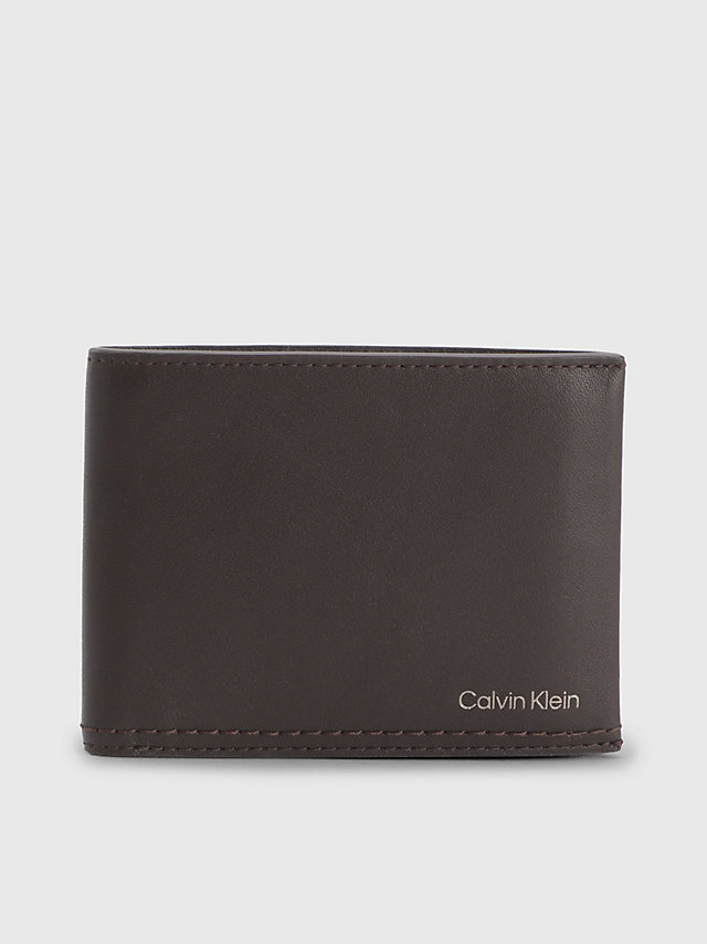 Dark Brown Leather Rfid Billfold Wallet undefined men Calvin Klein