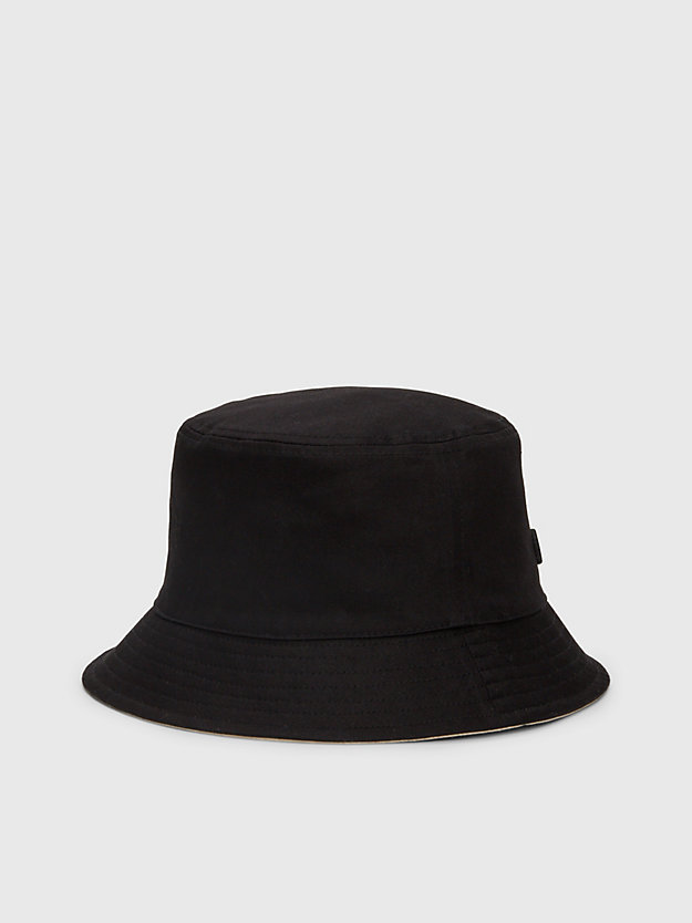 CK BLACK/STONY BEIGE Wendbarer Bucket Hat aus Bio-Baumwolle für Herren CALVIN KLEIN