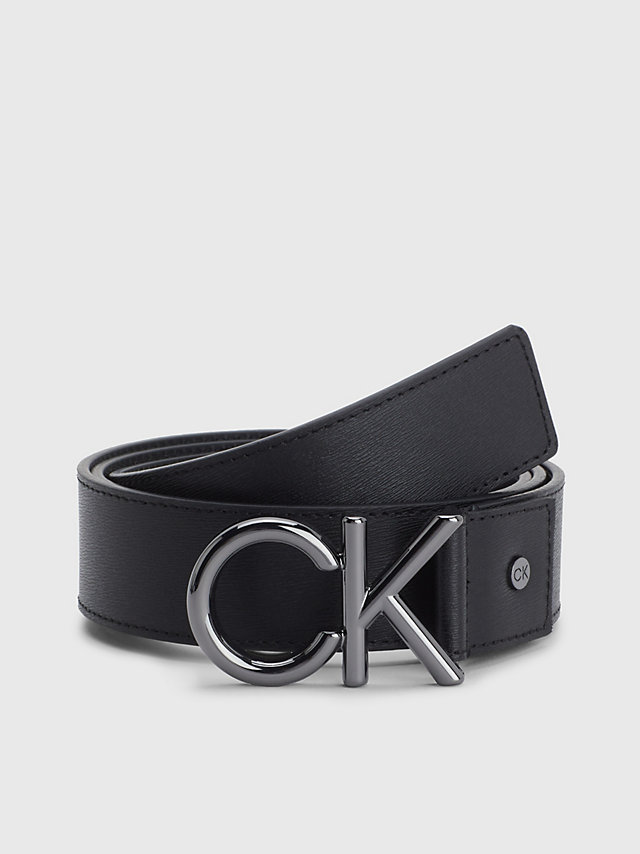 CK Black Leather Logo Belt undefined men Calvin Klein