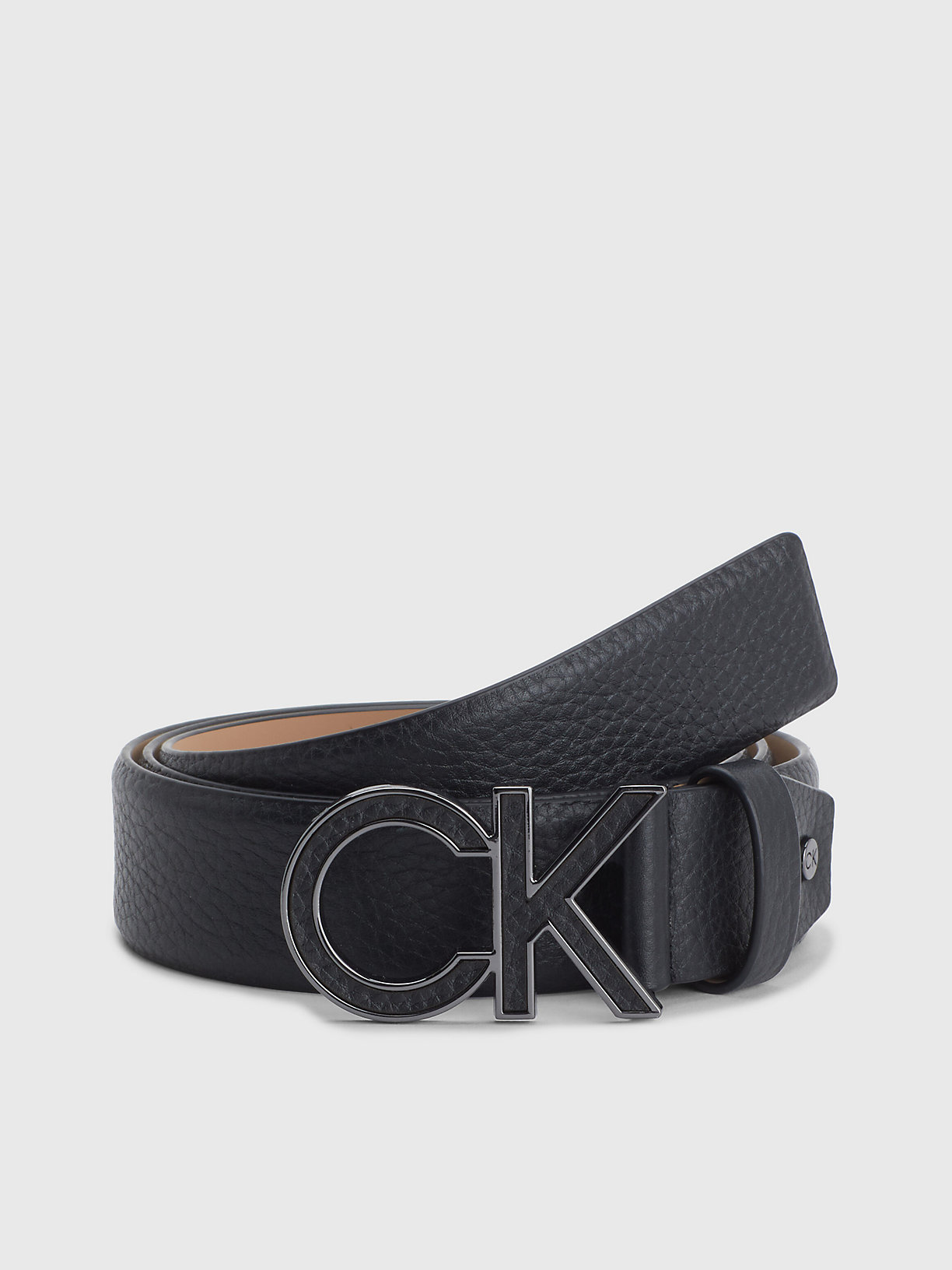 CK BLACK Logo-Ledergürtel für Herren CALVIN KLEIN