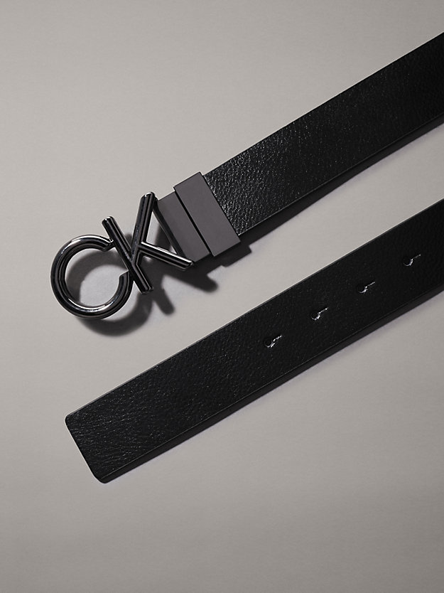 CK BLACK/DK BROWN Reversible Leather Belt for men CALVIN KLEIN