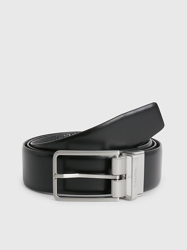 BLACK PEBBLE/BLACK SMOOTH Reversible Leather Belt for men CALVIN KLEIN