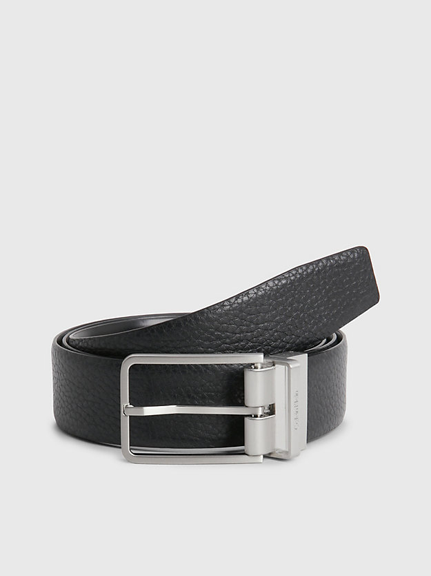 BLACK PEBBLE/BLACK SMOOTH Reversible Leather Belt for men CALVIN KLEIN