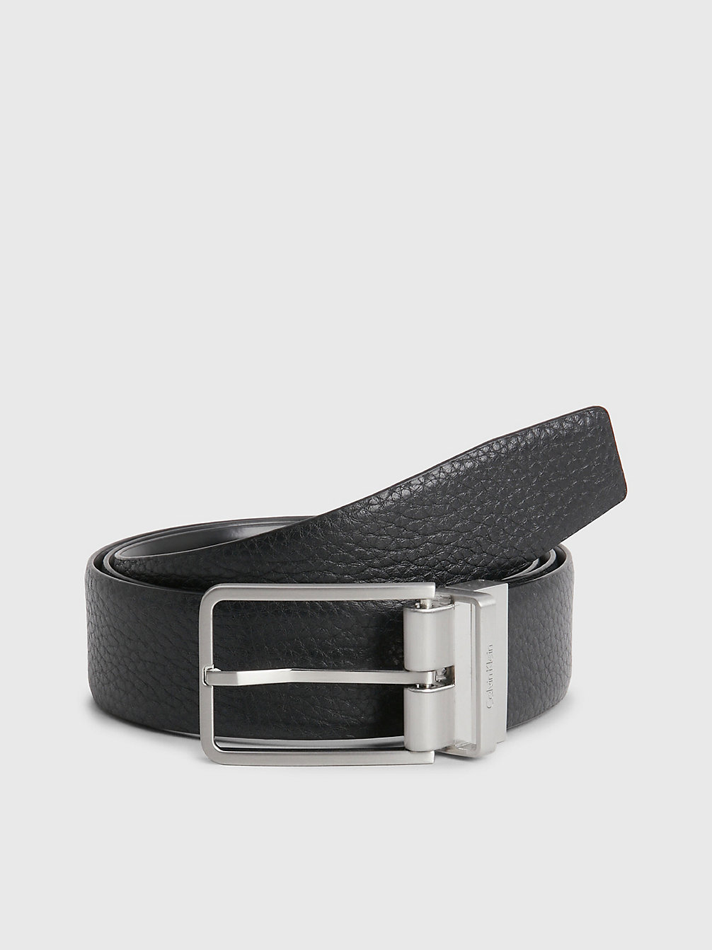 BLACK PEBBLE/BLACK SMOOTH Reversible Leather Belt undefined men Calvin Klein