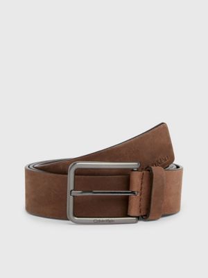 Calvin klein brown leather on sale belt