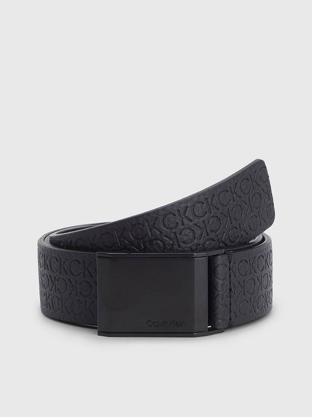 CK BLACK/MONO Leather Logo Belt undefined men Calvin Klein