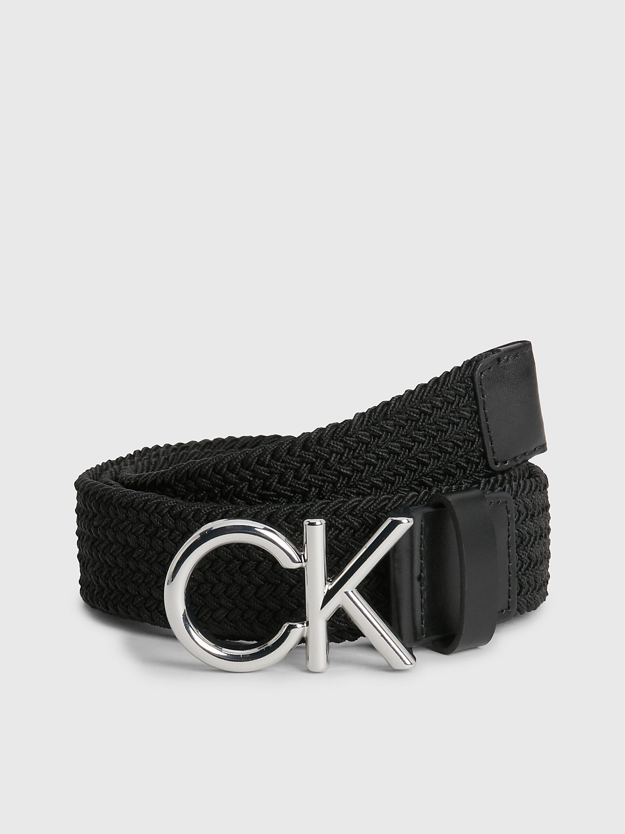 CK BLACK Braided Belt for men CALVIN KLEIN