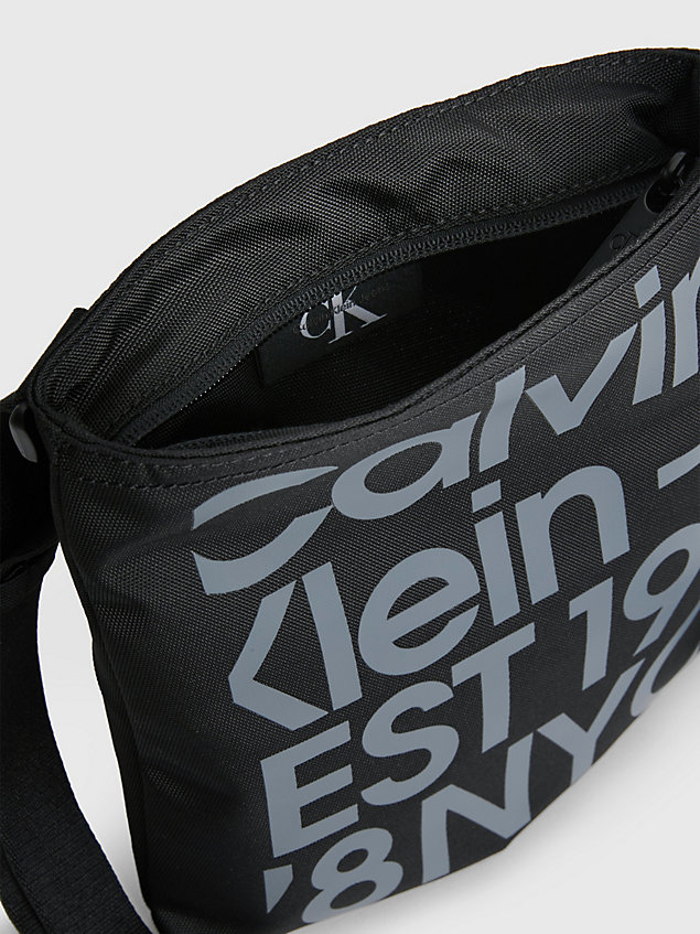 black recycled flat crossbody bag for men calvin klein jeans
