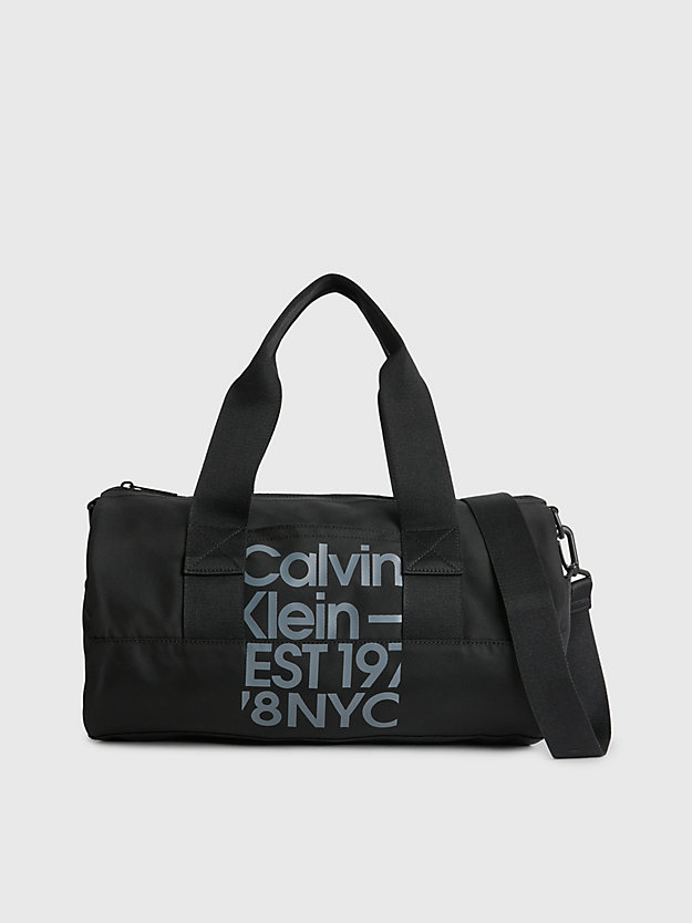 BLACK / OVERCAST GREY PRINT Recycled Duffle Bag for men CALVIN KLEIN JEANS