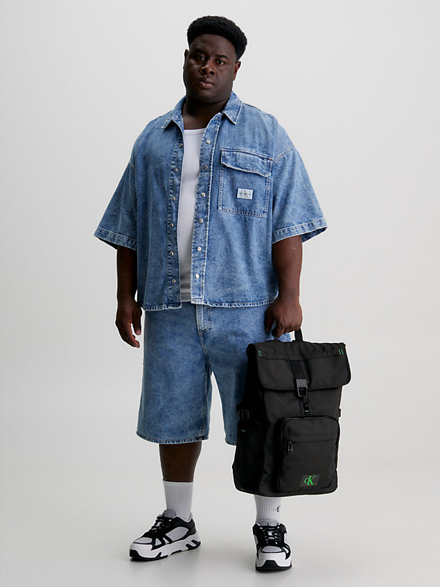 mochila enrollable reciclada black de hombre calvin klein jeans
