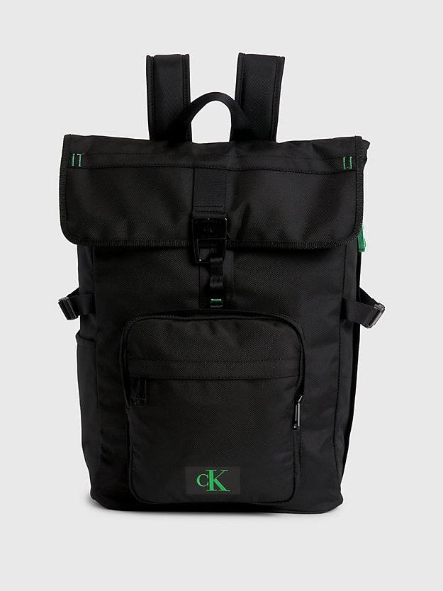 BLACK Recycled Rolltop Backpack for men CALVIN KLEIN JEANS