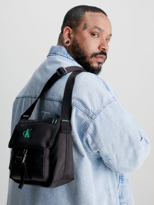 BLACK Recycled Reporter Bag for men CALVIN KLEIN JEANS