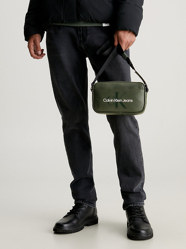 green convertible crossbody bag for men calvin klein jeans
