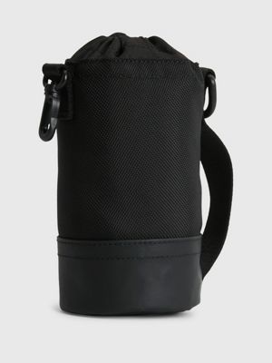 black recycled crossbody water bottle bag for men calvin klein jeans