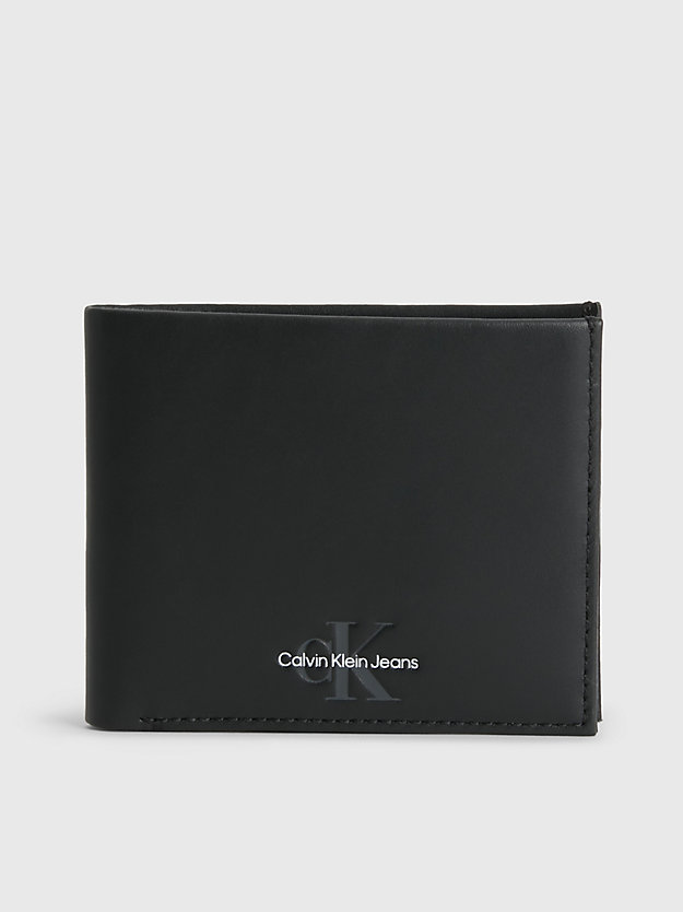 BLACK Leather Slimfold Wallet for men CALVIN KLEIN JEANS