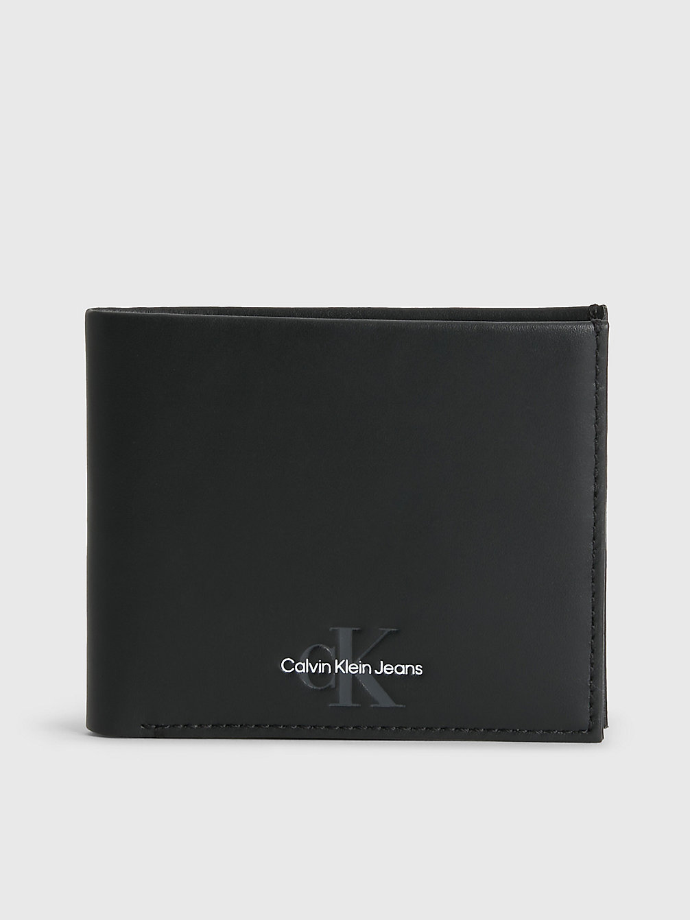 BLACK Leather Slimfold Wallet undefined men Calvin Klein
