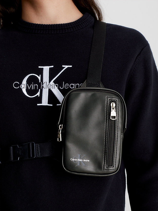 BLACK Crossbody Phone Bag for men CALVIN KLEIN JEANS